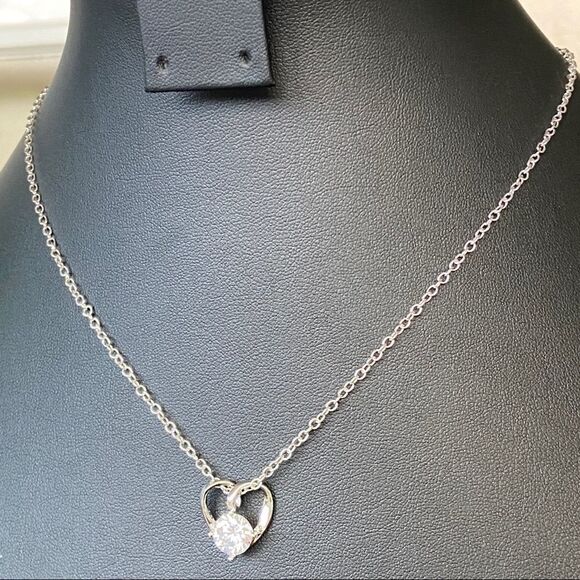 Swarovski Crystals Heart Silver Necklace - Picture 4 of 7